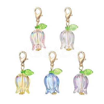 Tulip Acrylic Pendant Decorations HJEW-JM03082-01-1