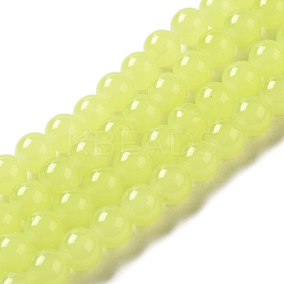 Imitation Jade Glass Beads Strands X-DGLA-S076-8mm-17-1