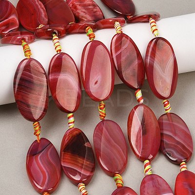 Natural Banded Agate Beads Strands G-F825-H01-01-1