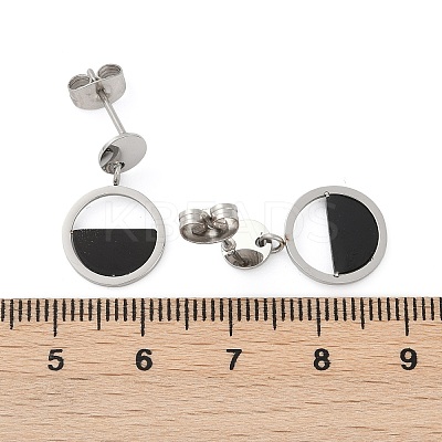 304 Stainless Steel Plastic Dangle Stud Earrings EJEW-Z089-16P-1