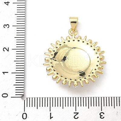 Brass Micro Pave Cubic Zirconia Pendants KK-P345-75G-1
