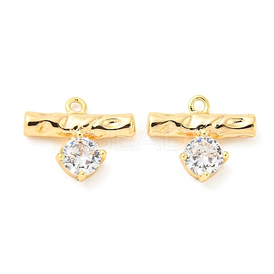 Brass Micro Pave Cubic Zirconia Charms KK-Q809-13G-1