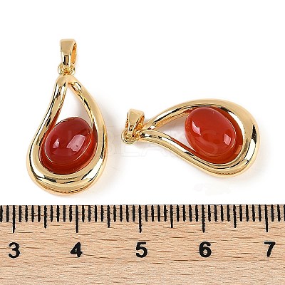 Natural Carnelian(Dyed & Heated) Pendants KK-P283-44G-1