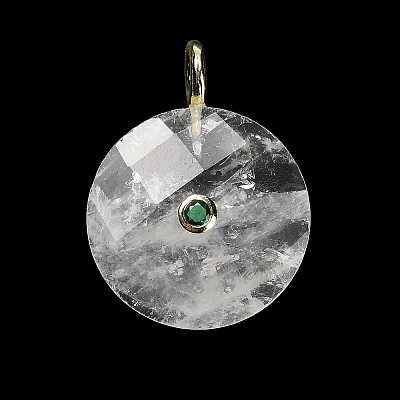 Natural Quartz Crystal Faceted Pendants G-A287-02G-01-1