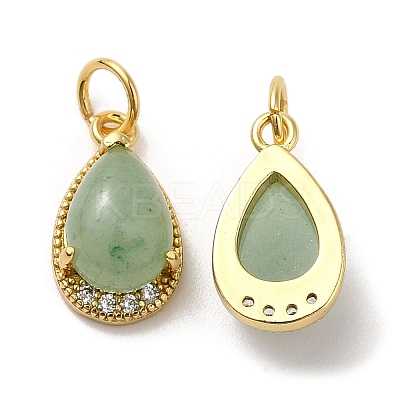 Natural Mixed Stone Teardrop Charms G-A034-01G-1