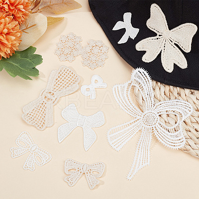 24Pcs 12 Style Milk Fiber Lace Embroidery Costume Accessories PATC-GF0001-01-1