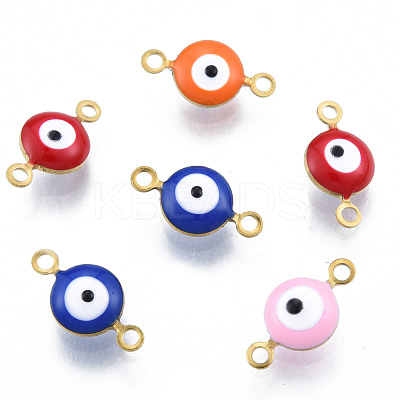 304 Stainless Steel Enamel Connector Charms STAS-N092-176-1