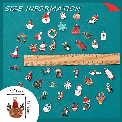 40Pcs Christmas Alloy Enamel Pendants JX268A-1