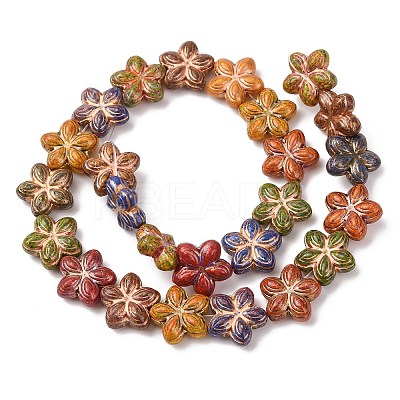 Painted Glass Beads Strands GLAA-B037-12B-12B-1