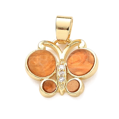 Brass Micro Pave Cubic Zirconia Pendants KK-C161-02G-09-1