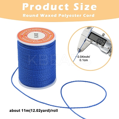 6 Rolls 6 Colors Round Waxed Polyester Cord YC-YW0001-07A-1