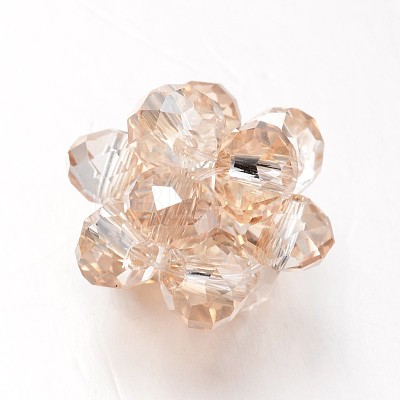 Electroplated Glass Woven Beads EGLA-JF-6MM-1