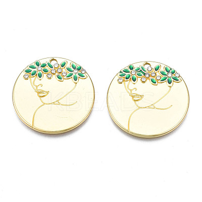Rack Plating Alloy Enamel Pendants PALLOY-T077-158-RS-1