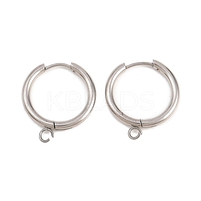 316 Stainless Steel Huggie Hoop Earring Findings EJEW-B158-01E-P-1