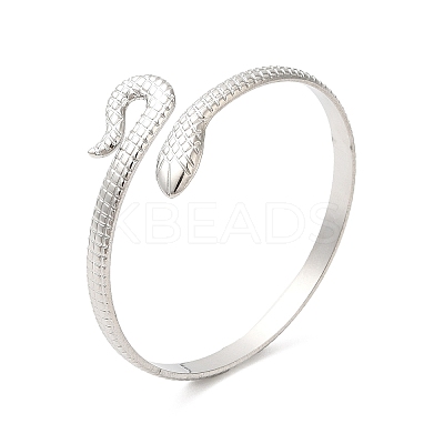 Non-Tarnish 304 Stainless Steel Snake Open Cuff Bangles BJEW-L682-011P-1