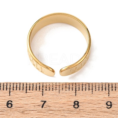 304 Stainless Steel Open Cuff Rings for Women RJEW-K309-32C-G-1