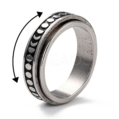 Non-Tarnish 203 Stainless Steel Rotating Spinner Fidget Band Rings for Anxiety Stress Relief RJEW-G118-08P-1