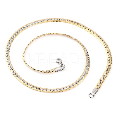 304 Stainless Steel Twist Chain Necklaces for Women NJEW-G140-08B-GP-1