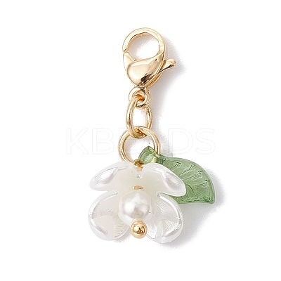 Flower Shell Pearl Pendant Decorations HJEW-TA00106-1