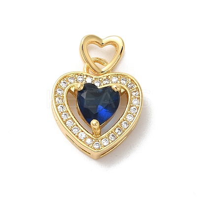 Rack Plating Brass Cubic Zirconia Pendants KK-Z056-14G-01-1