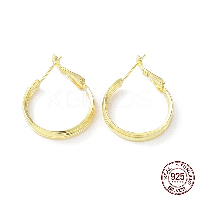 925 Sterling Silver Hoop Earrings EJEW-K258-13G-1