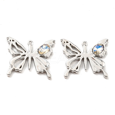 Rack Plating Alloy with Glass Pendants PALLOY-K010-43P-1