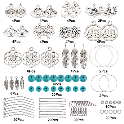 DIY Lotus Yoga Dangle Earring Making Kits DIY-SC0019-71-1