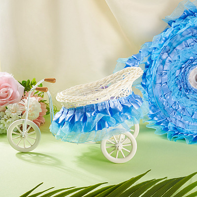 1Pc 2-Layer Pleated Satin Organza Ribbons ORIB-TA0001-06D-1