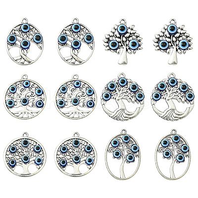 18Pcs 6 Styles Tibetan Style  Alloy Pendants FIND-CJ0002-10-1