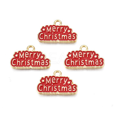 Rack Plating Alloy Enamel Pendants ENAM-N055-173A-1