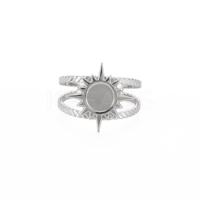 201 Stainless Steel Open Cuff Finger Ring Enamel Settings LS-X-STAS-S119-159A-P-1