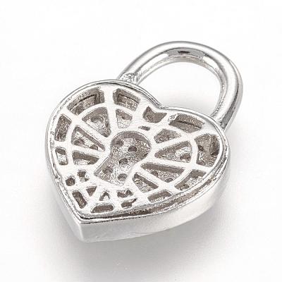 Brass Micro Pave Cubic Zirconia Pendants ZIRC-F062-04P-1