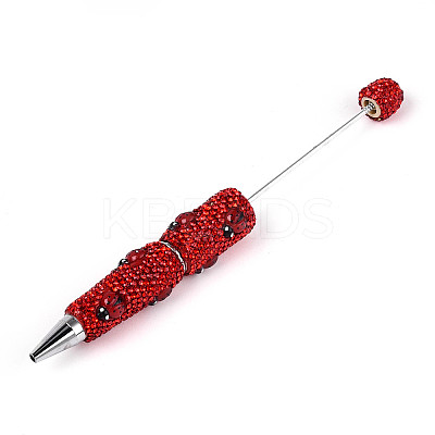Resin & Polymer Clay Pave Rhinestone Ball-Point Pen AJEW-T013-04A-1