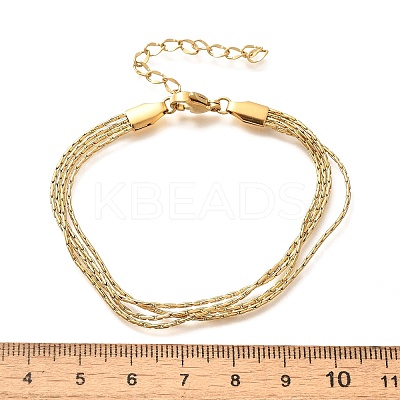 304 Stainless Steel Multi-strand Bracelets LS-BJEW-U022-01G-1