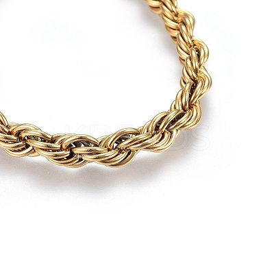 304 Stainless Steel Rope Chain Bracelets X-BJEW-H574-04G-1