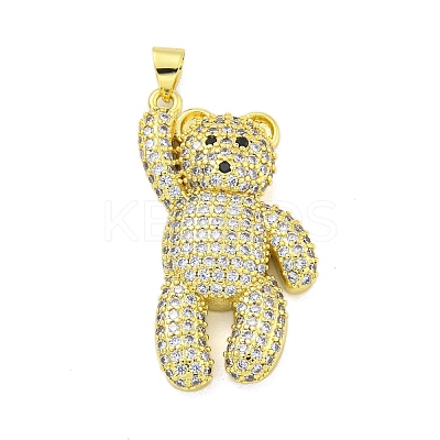 Brass Micro Pave Clear Cubic Zirconia Pendants KK-R159-13G-01-1
