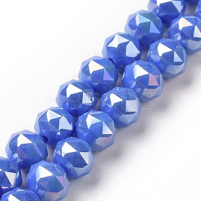 Electroplate Opaque Glass Beads Strands EGLA-H101-01D-1