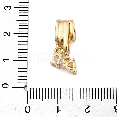 Brass Micro Pave Cubic Zirconia Tube Bails KK-P289-08G-1