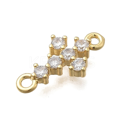 Brass Pave Clear Cubic Zirconia Cross Links KK-D431-011G-1