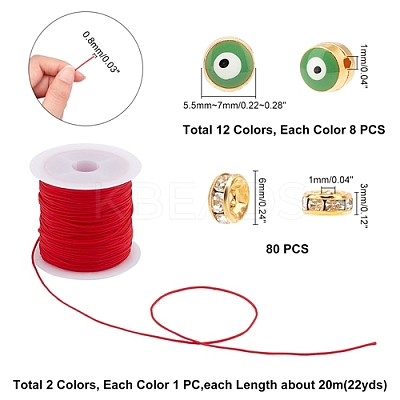 DIY Evil Eyes Braided Beadl Bracelets Making Kits DIY-PH0003-15-1
