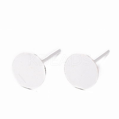 925 Sterling Silver Round Flat Pad Stud Earring Findings STER-T002-201S-1