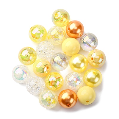 20Pcs 10 Colors Transparent & Opaque Acrylic Beads MACR-FP0001-20-1