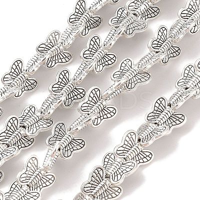 Tibetan Style Butterfly Alloy Bead Strands TIBEB-O007-07-RS-1