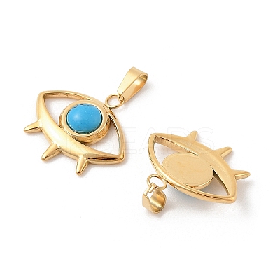 Synthetic Turquoise Eye Pendants STAS-L280-16G-1
