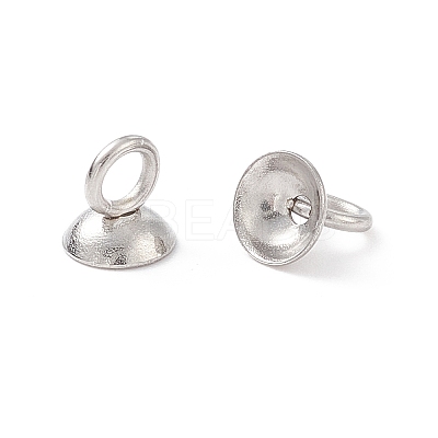201 Stainless Steel Bead Cap Pendant Bails X-STAS-G224-24P-04-1