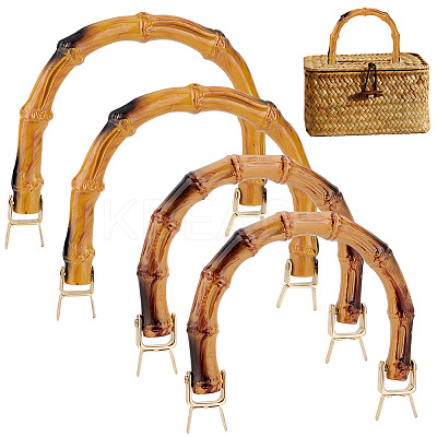 4Pcs 2 Styles Arch Plastic Imitation Bamboo Shank Bag Handles DIY-PH0022-35-1