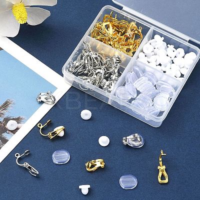40Pcs 2 Color Iron Clip-on Earring Findings KK-FS0001-27-1