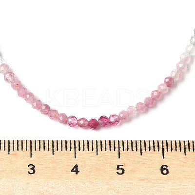 Natural Multicolor Tourmaline Faceted Rondelle Beaded Necklaces NJEW-Z066-01P-1