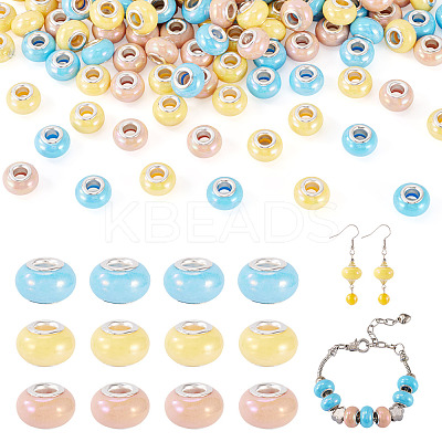 150Pcs Opaque Resin European Beads RESI-TA0004-61B-1
