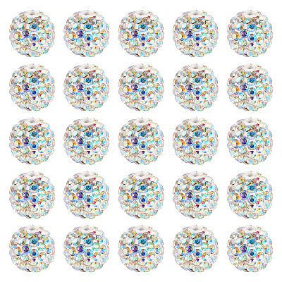 30Pcs Pave Disco Ball Beads RB-TA0001-26C-1